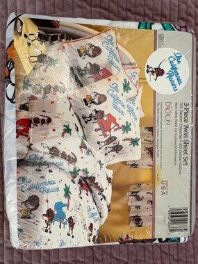 1988 California Raisins Twin Sheet Set NEW IN PACKAGE DreamStyles Bibb